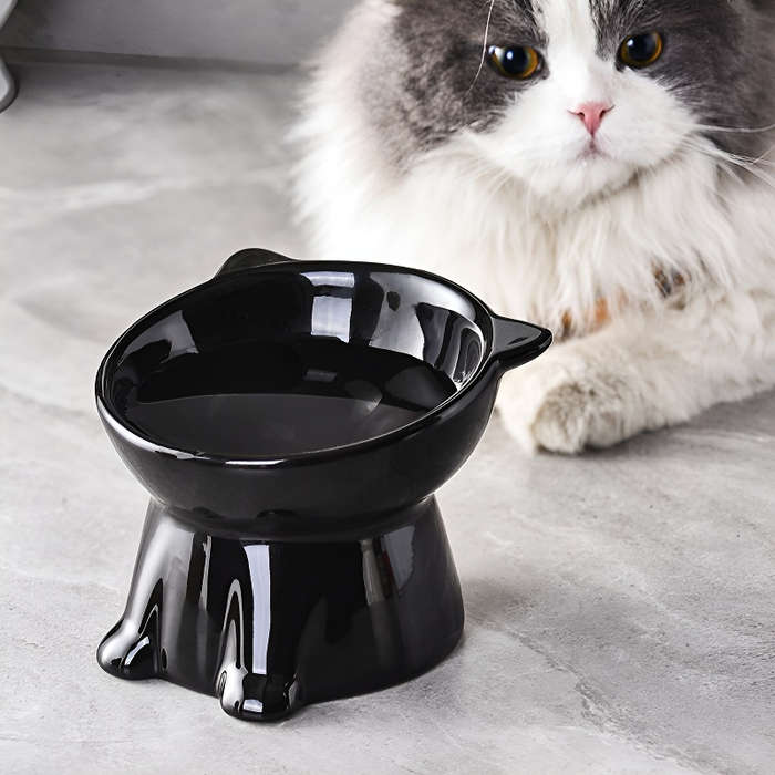 Pet Supplies Color Cat Bowl  White