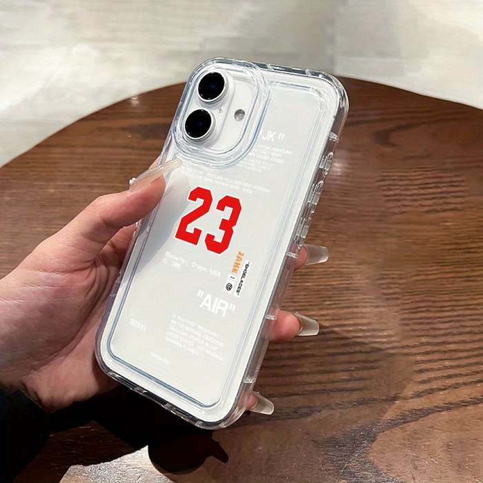 1Pc Transparent For iPhone 7 8 SE2 SE3 Number 23 Pattern Phone Case
