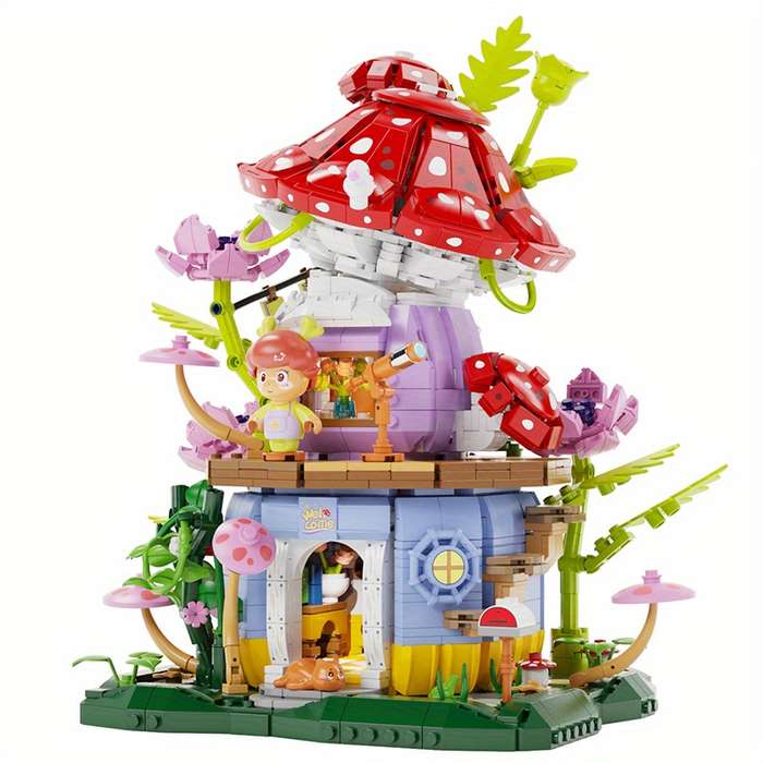 Building Toy Architectural Model Toy Set Color Mushroom House  1935 Pcs