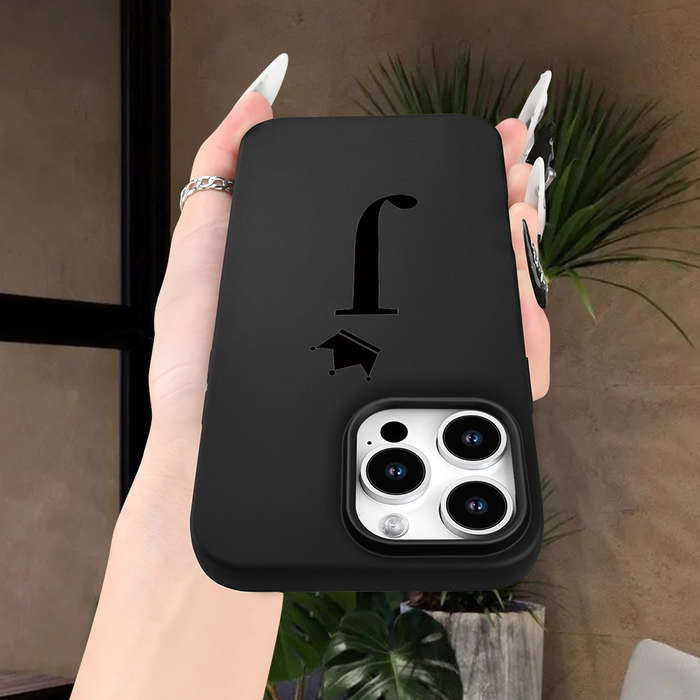 1Pc Black For iPhone 7 Letter Crown J Phone Case