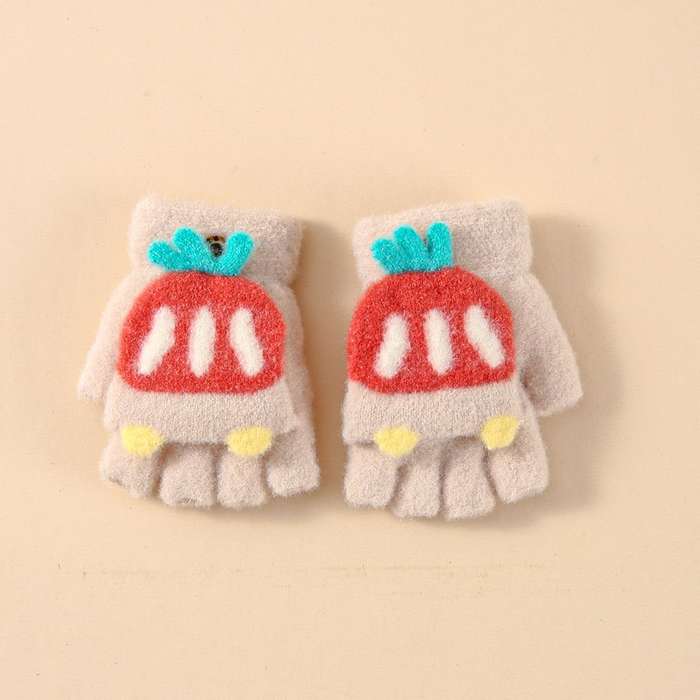 Winter Gloves Color Beige Color Size 6 To 24 Months
