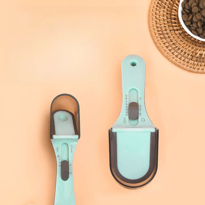 Pet Supplies Color Transparent Blue Measuring Spoon Size Small Adjustable Measuring Spoon