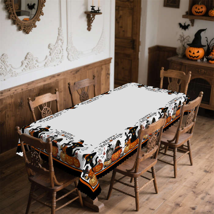 Halloween tablecloth decoration size Rectangle 60x120inch or 152x305cm