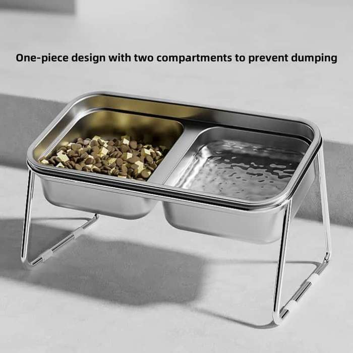 Pet Supplies Color Stainless Steel Double Bowls