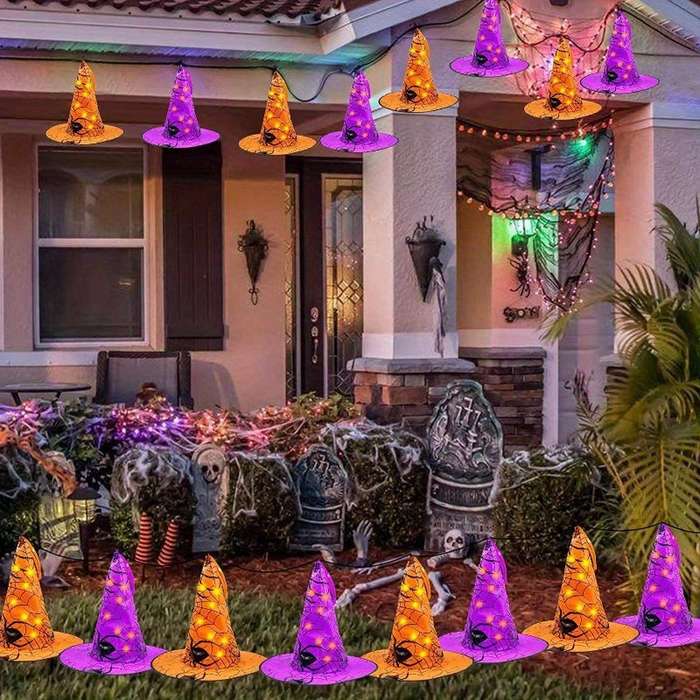 Halloween Decorations Model 6 Witch Hat Lights   With Remote Control