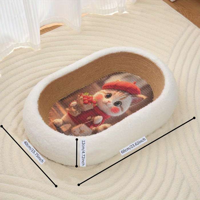 Pet Supplies Color Deep  Mouth Cat Bed  Grey Lucky Pattern