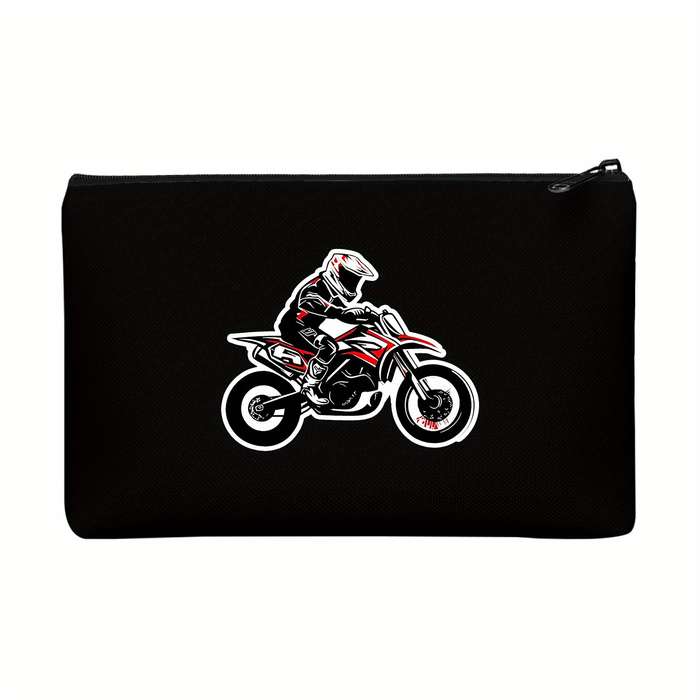 1pc Unique Motorcycle Rider Mountain Dude Canvas Wallet Bifold Coin Purse with Card Holder Bl