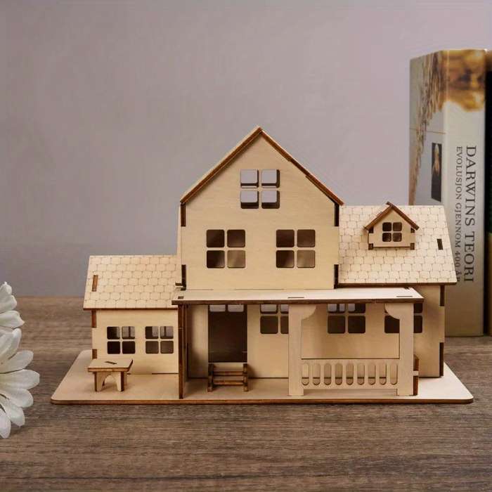 Building Toy Architectural Model Toy Set Color Cream Color Size Country Villa