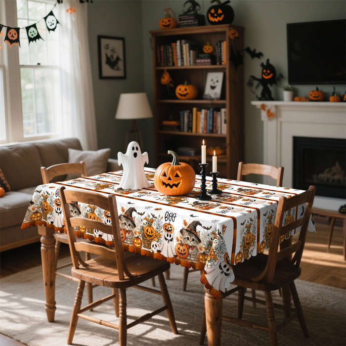 Halloween tablecloth decoration size Rectangle 60x86inch or 152x220cm