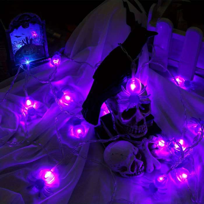 Halloween Decorations Size 3M20Led 9.84Ft Style Purple Spider