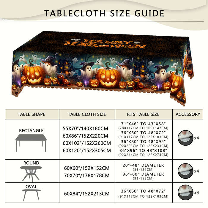 Halloween tablecloth decoration size Round 152.4x152.4cm