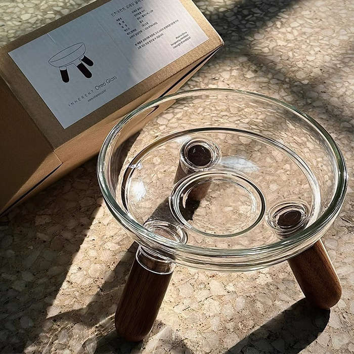 Pet Supplies Color Transparent Bowl  Add   Light Color Shelf  The Bowl Can Be Disassembled By Itself