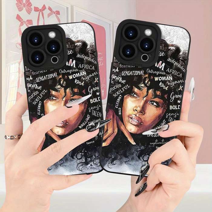 1Pc Black For iPhone 12 Mini African Girl Phone Case