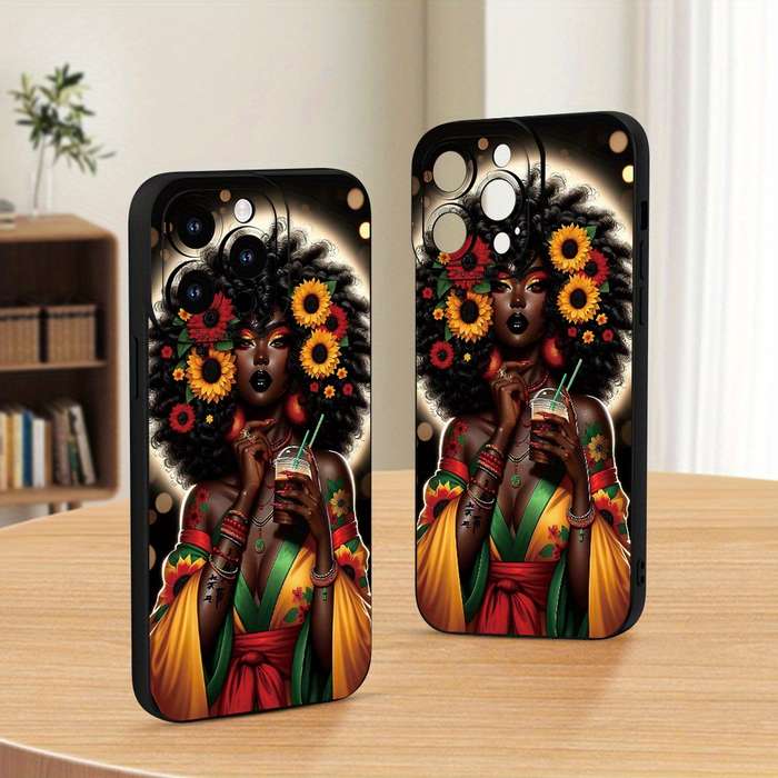 1Pc Black For iPhone 7 8 SE2 SE3 African Girl Phone Case