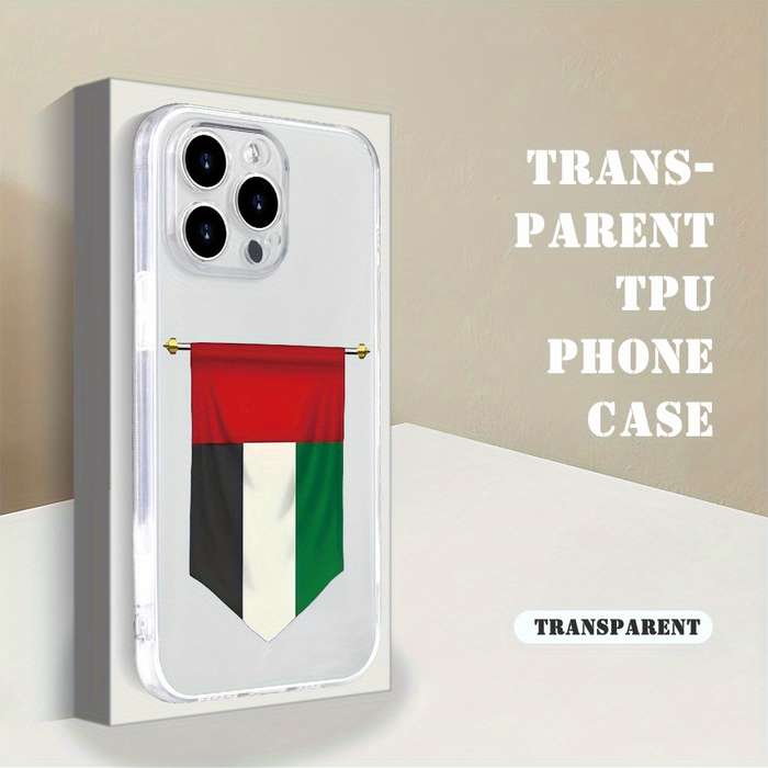 1Pc Transparent For iPhone 16 Plus United Arab Emirates Flag Phone Case