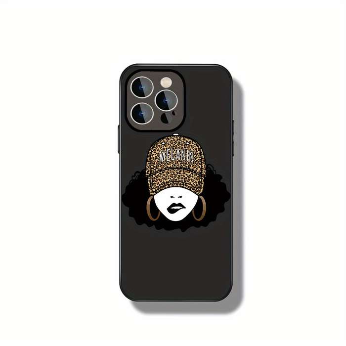 1Pc Ivory White For iPhone 16 Pro Melanin And Leopard Print Phone Case