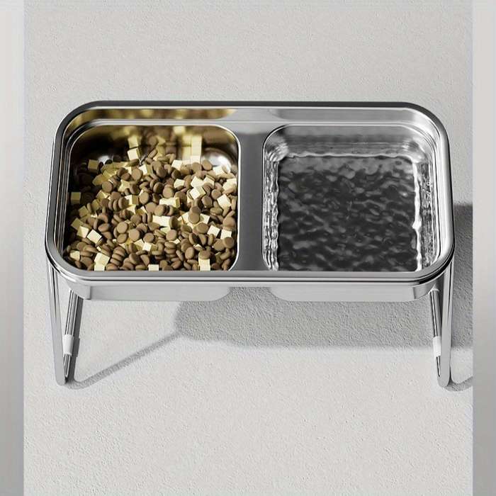 Pet Supplies Color Stainless Steel Double Bowls