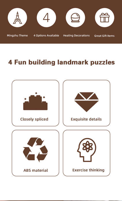 Building Toy Architectural Model Toy Set Model Building Set  4 Pieces