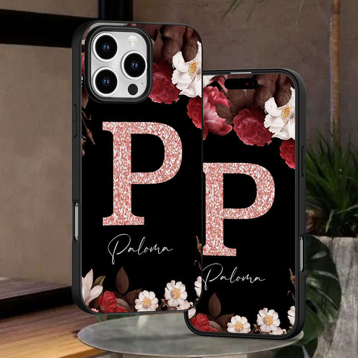 1Pc Black For iPhone X Floral Pattern Phone Case