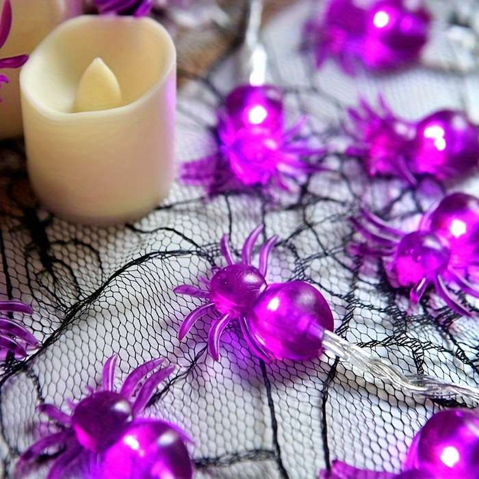 Halloween Decorations Size 3M20Led 9.84Ft Style Purple Spider