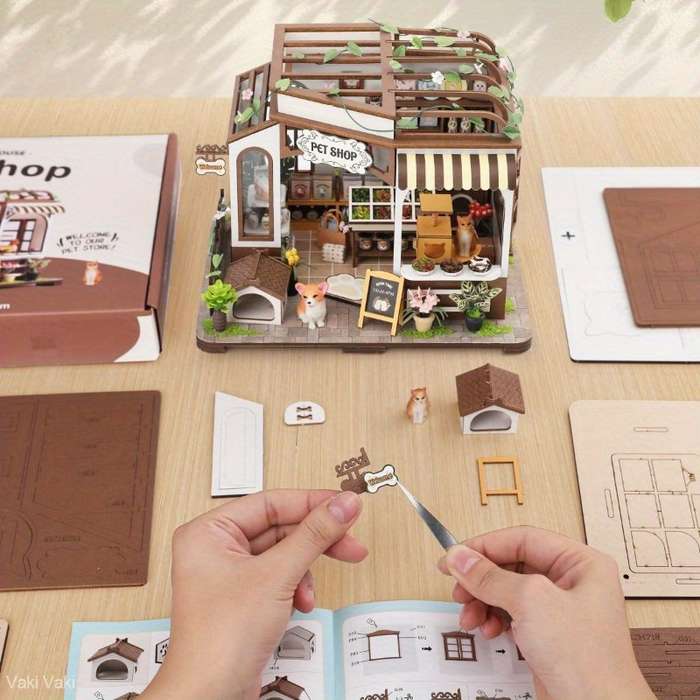 Building Toy Architectural Model Toy Set Color 3D Puzzle Kelly Pet Shop