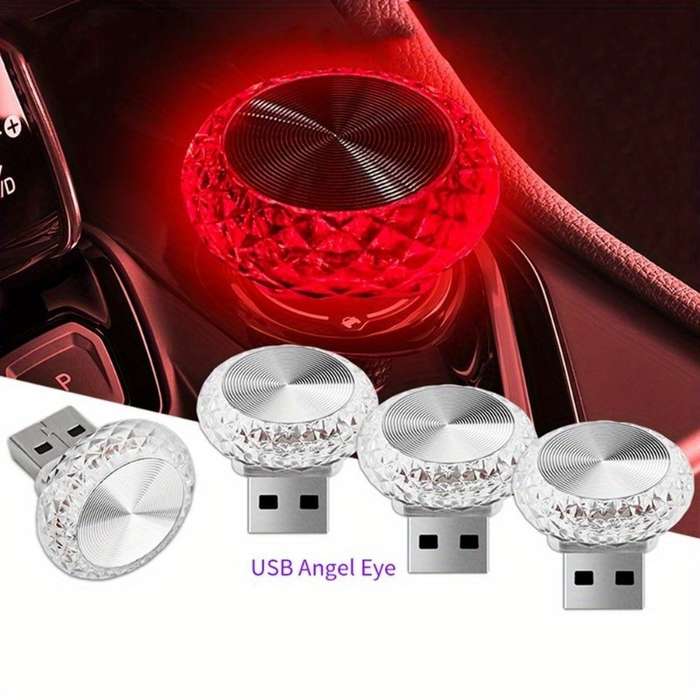 1pc Portable Car USB Ambient Light Mini LED Decorative Atmosphere Lamps for Auto Inte