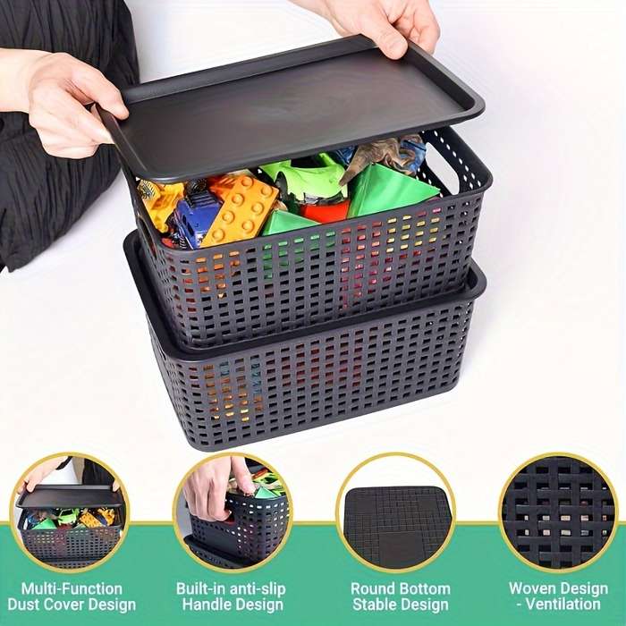 Storage And Organizationcolor Gray 6 Piece Set With Cover