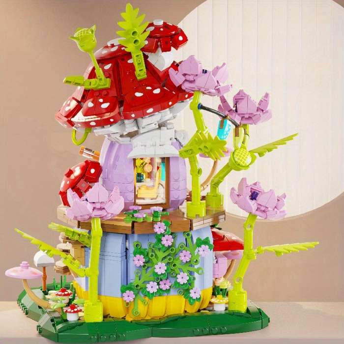 Building Toy Architectural Model Toy Set Color Mushroom House  1935 Pcs
