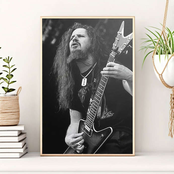1pc  Unframed Canvas Print Poster Dimebag Darrel Classic Rock Wall Art Black White Guitaris