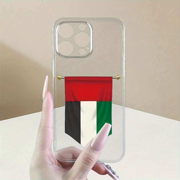 1Pc Transparent For iPhone 16 Plus United Arab Emirates Flag Phone Case