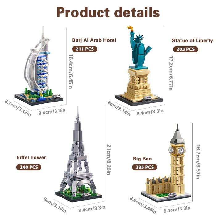 Building Toy Architectural Model Toy Set Model Building Set  4 Pieces