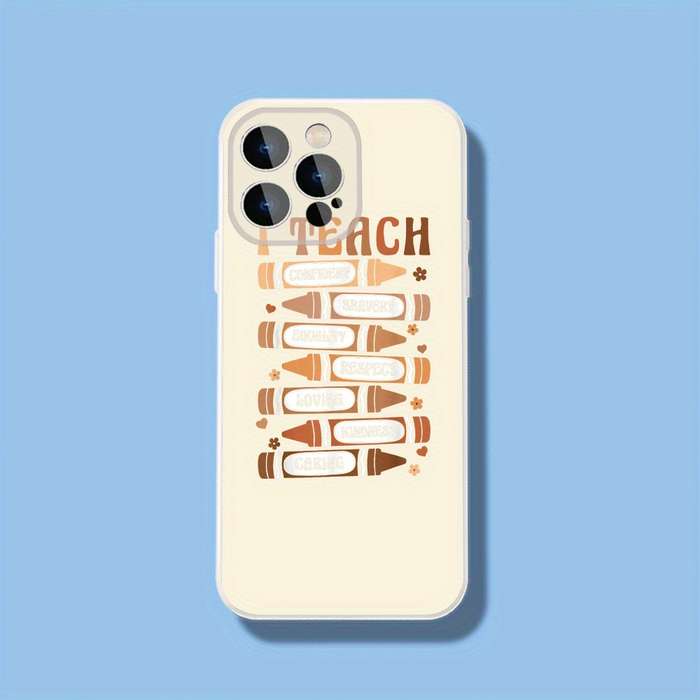 1Pc Ivory White For iPhone 15 Symbolize Teaching Values Phone Case