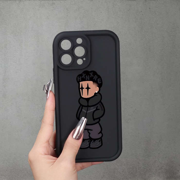 1Pc Black For iPhone 13 Pro Trendy Villain Pattern Phone Case