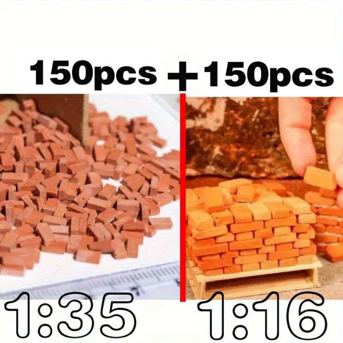 Building Toy Architectural Model Toy Set Color 300 Pieces Of 1:35 Red Bricks
