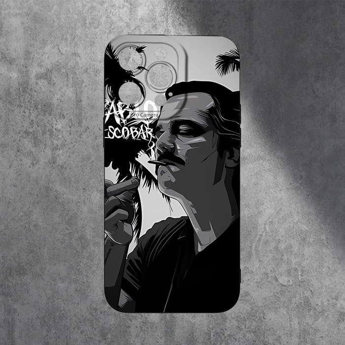 1Pc Black For iPhone XR Smoking Man Pattern Phone Case