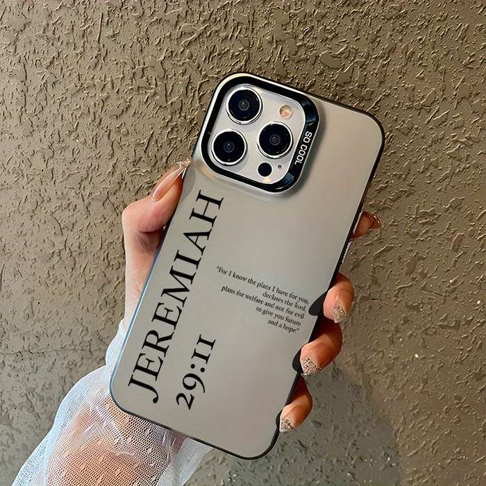 1Pc White For iPhone 13 Pro Max Bible Verse Christian Phone Case