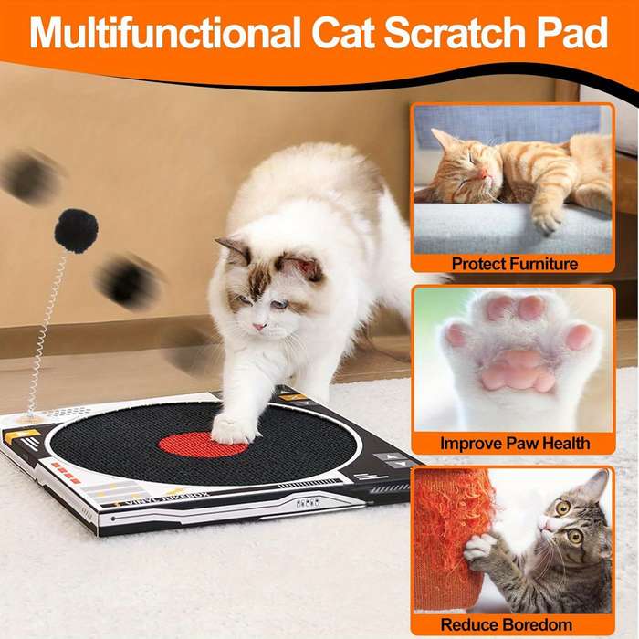 Pet Supplies Style Vinyl Record Player  Add  Spring Swing Ball