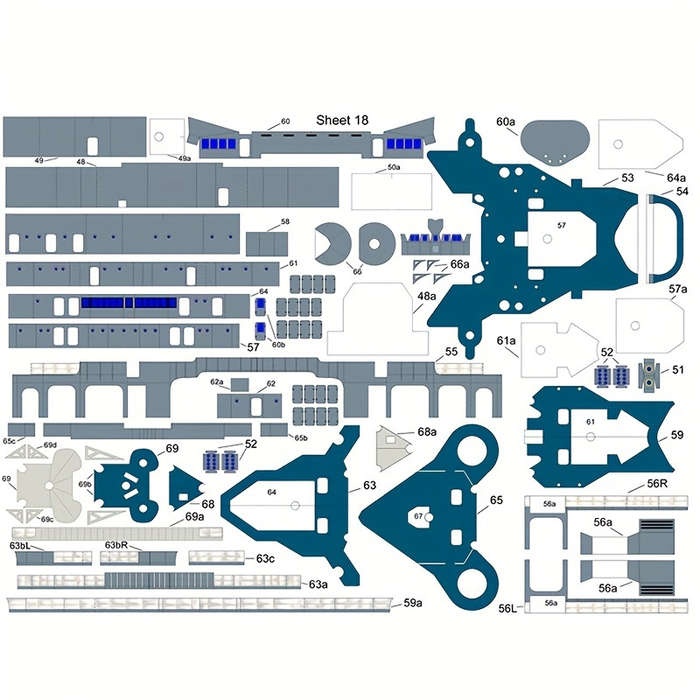 3D Jigsaw Puzzle Model Ship Model 1:250 Bb-39 Material Kit