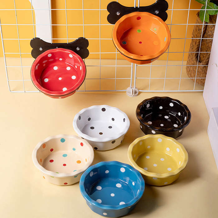 Pet Supplies Model 2Pcs Plate Rack And Bowl