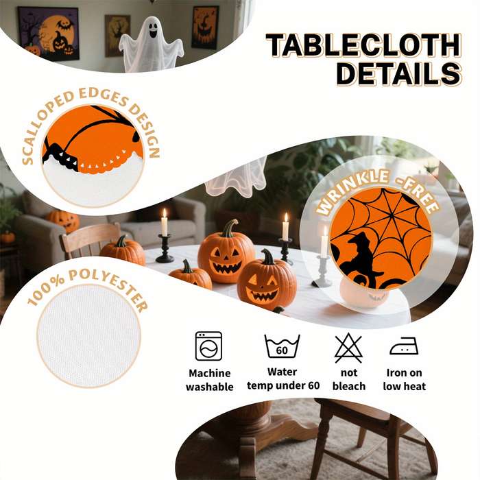 Halloween tablecloth decoration size Rectangle 60x86inch or 152x220cm