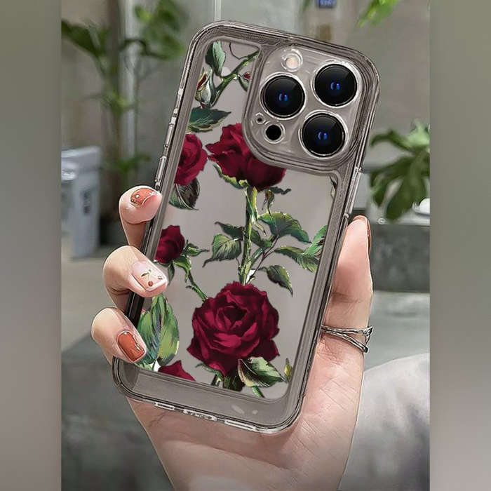 1Pc Transparent Black For iPhone 15 Pro Max Phone Case Phone Cover