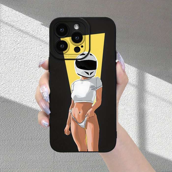 1Pc Black For iPhone XR Motorcycle Beauty Phone Case