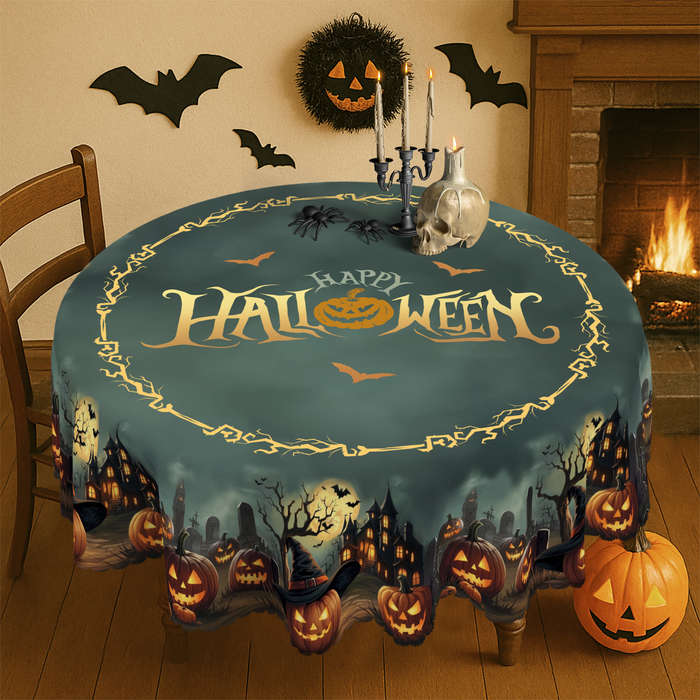 Halloween tablecloth decoration size Round 60in 152cm