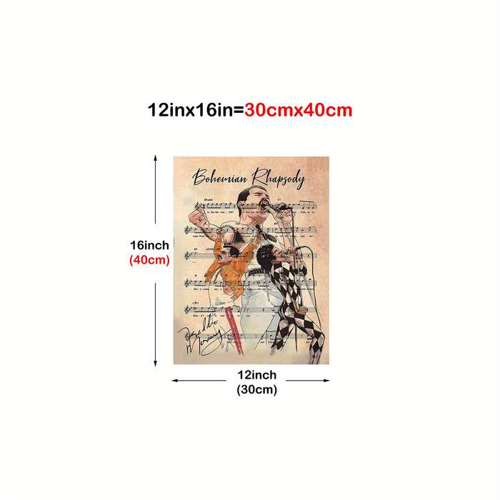 1pc  Boho Rhapsoidy Canvas Music Art Poster Vintage Modern Style Frameless Wall Decor for L