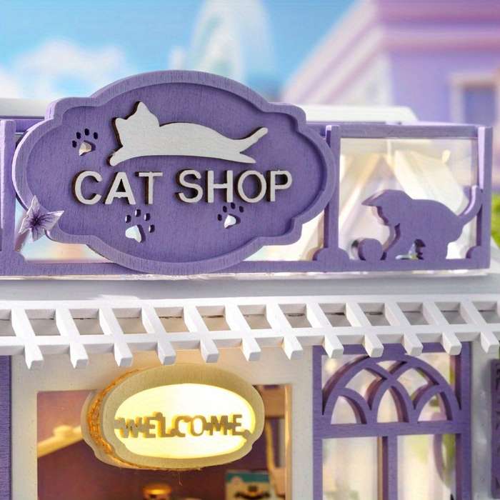 Building Toy Architectural Model Toy Set Style Kitten Paradise