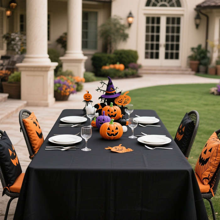 Halloween tablecloth decoration color Black size 6pcs or 150 x 150cm