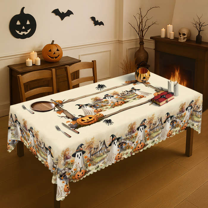 Halloween tablecloth decoration size Round 60in 152cm