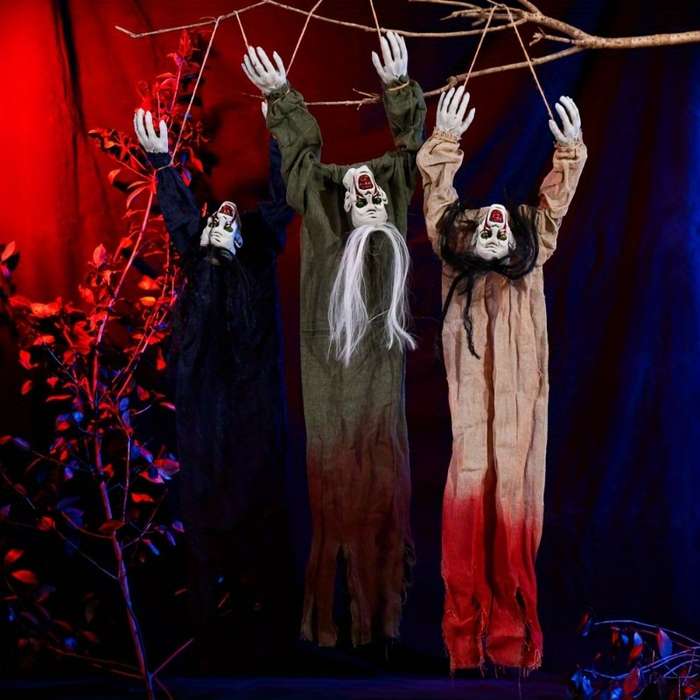 Halloween Decorations Color Black Hair Yellow Blood Clothes Hanging Ghost
