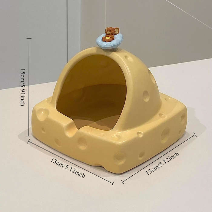 Pet Supplies Color Round Corner Anti Collision Ice Feel Easy To Clean Cheese Mouse House