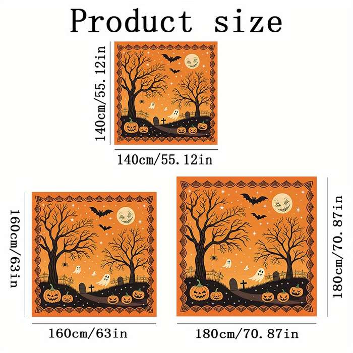 Halloween tablecloth decoration size 180cm x 180cm